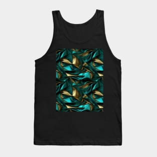 Funky Facade: Trompe-l’oeil Green Turquoise and Gold Tank Top